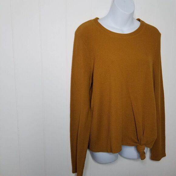 Madewell Top Size Medium Crewneck Front Tie Long Sleeve - Picture 2 of 8